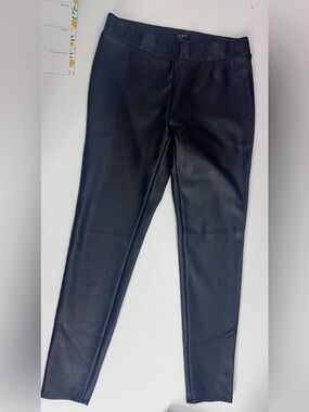 LOFT Black Faux Leather Leggings Women’s Size Small Pull On Skinny Pants